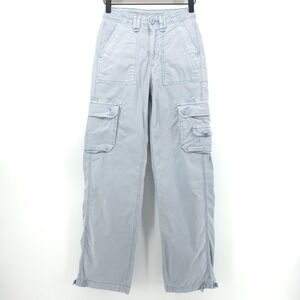 American Eagle Womens Baggy Jogger Cargo Pants 00 Light Blue Utility Streetwear